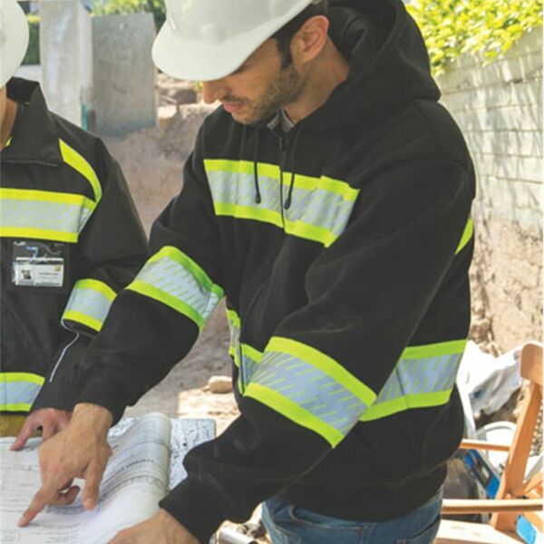 Men's EV Series® Enhanced Visibility Full-Zip Hooded Sweatshirt Thumbnail